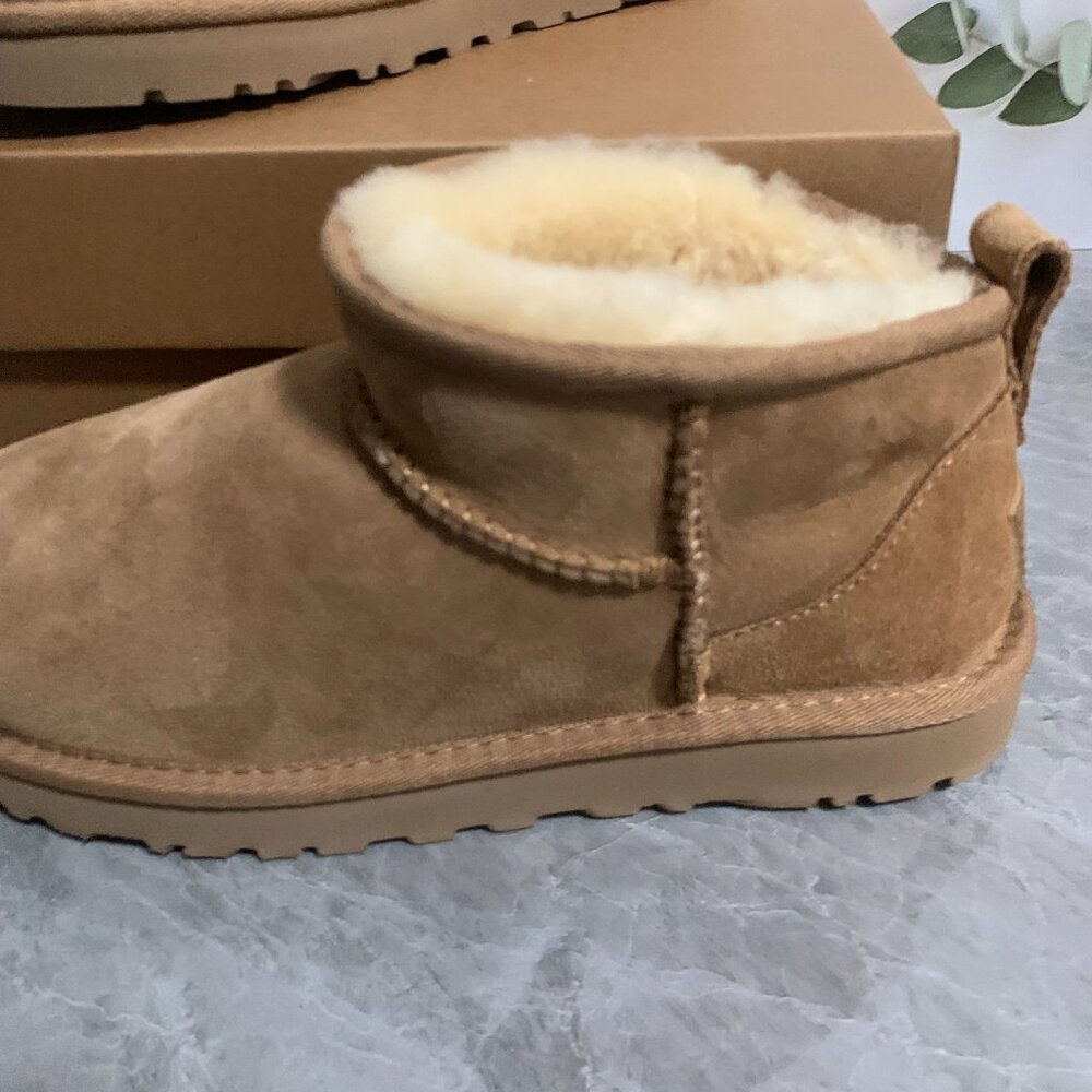 UGG Mini Platform Ankle Boots in Chestnut Brown - Picture 4 of 5